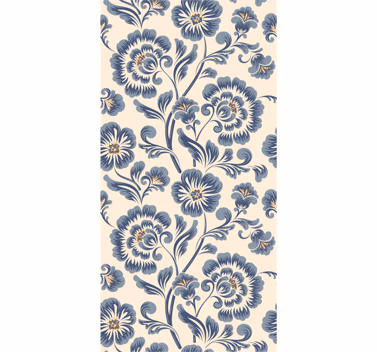 Blind outdoor floral blue vintage design - TenStickers