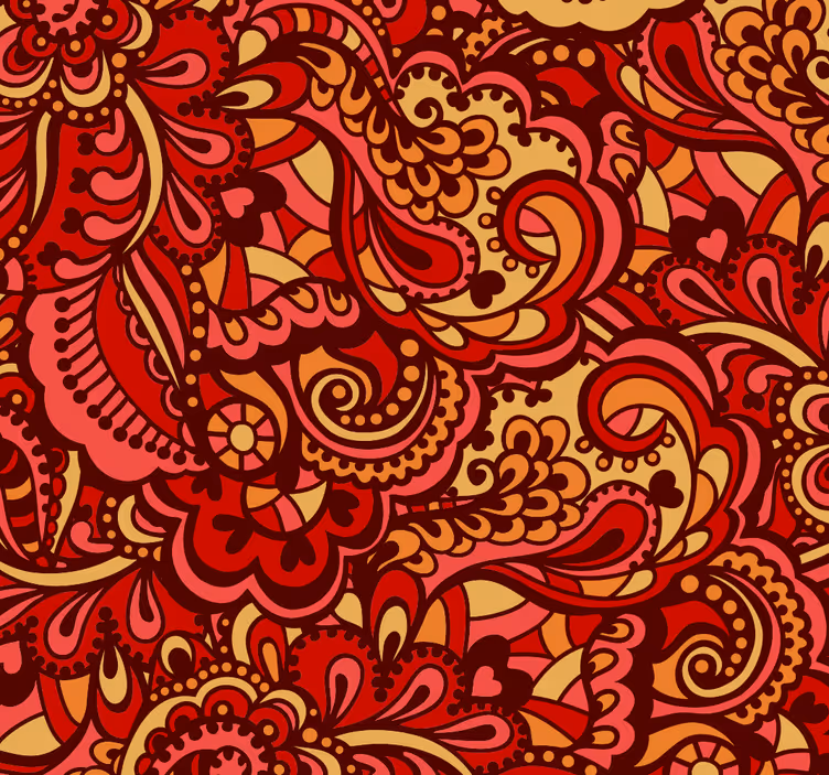 Blind outdoor red ornamental shapes wallpaper - TenStickers