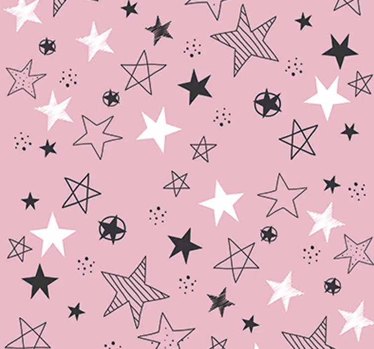 Teenage blind wallpaper in pink stars - TenStickers
