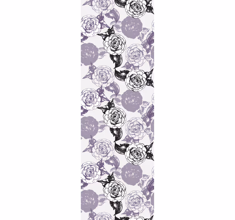 Teenage blind with purple and black floral design - TenStickers