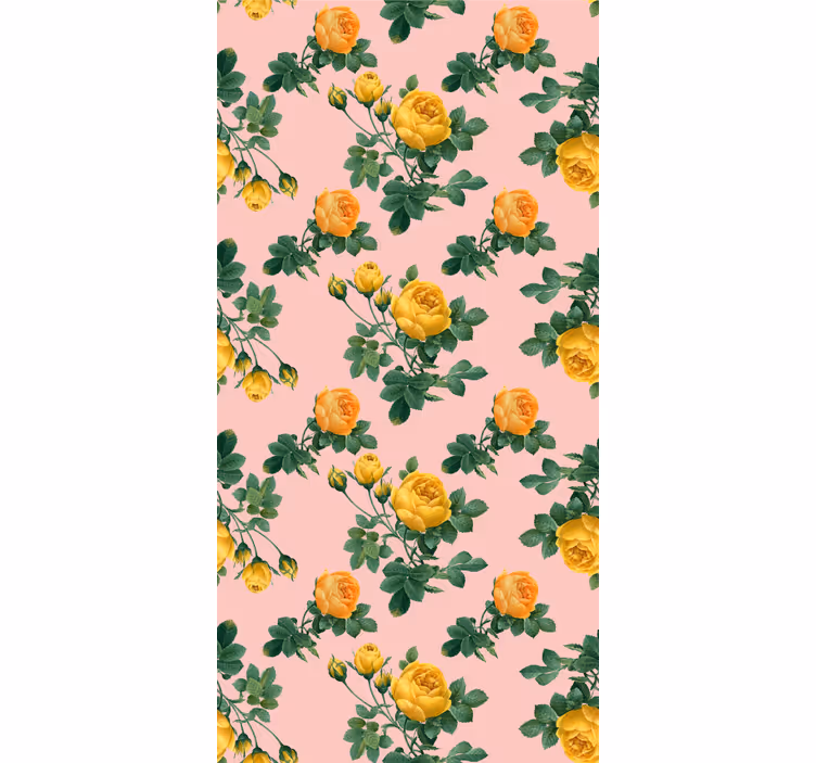Classic blind yellow roses and green leaves - TenStickers