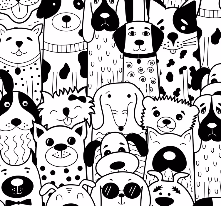 Roller blind nursery with dog pattern - TenStickers