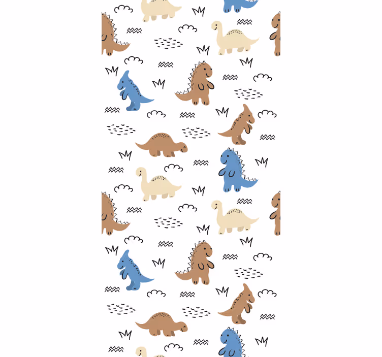 Roller blind nursery with cheerful blue and brown dinosaurs - TenStickers