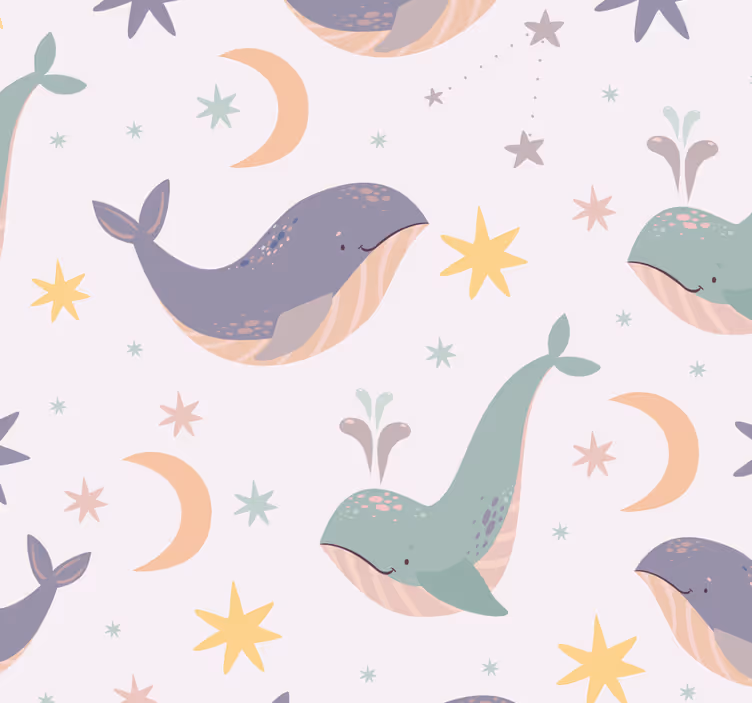 Roller blind nursery whimsical whale designs - TenStickers