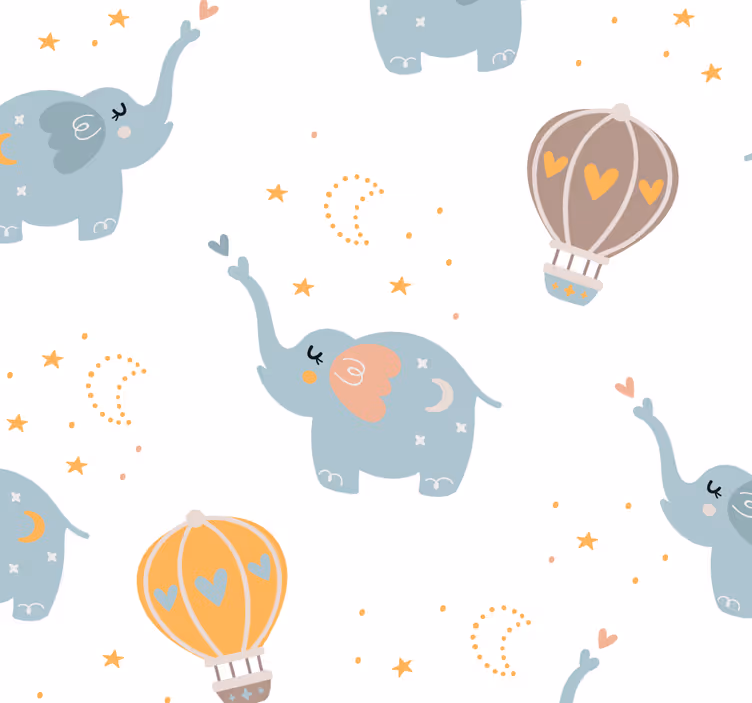 Roller blind nursery cute elephants for children - TenStickers
