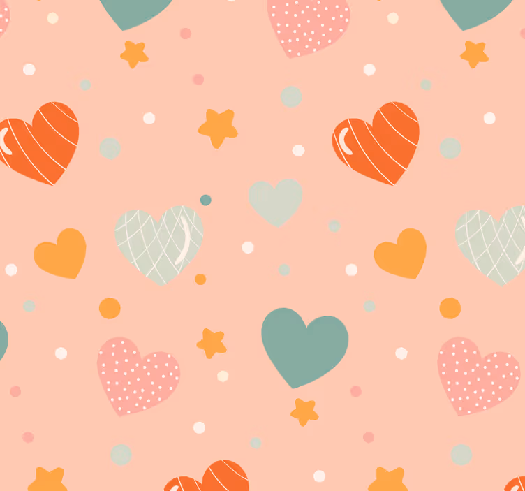 Roller blind nursery hearts and stars pattern - TenStickers