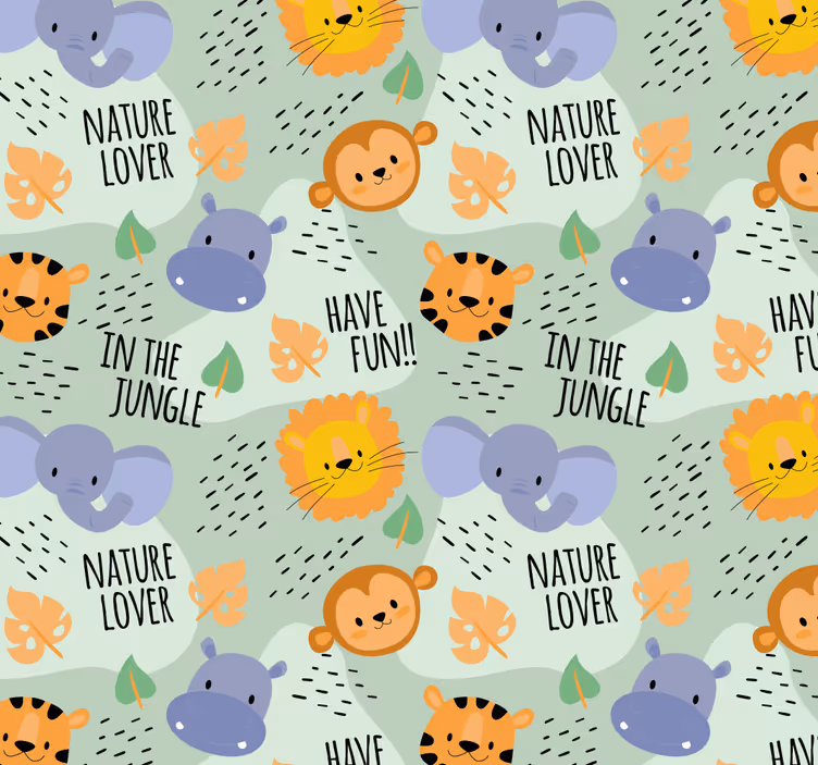 Roller blind nursery jungle wallpaper for kids - TenStickers