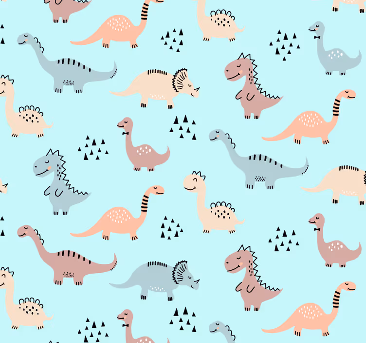 Roller blind nursery with blue dinosaur design - TenStickers