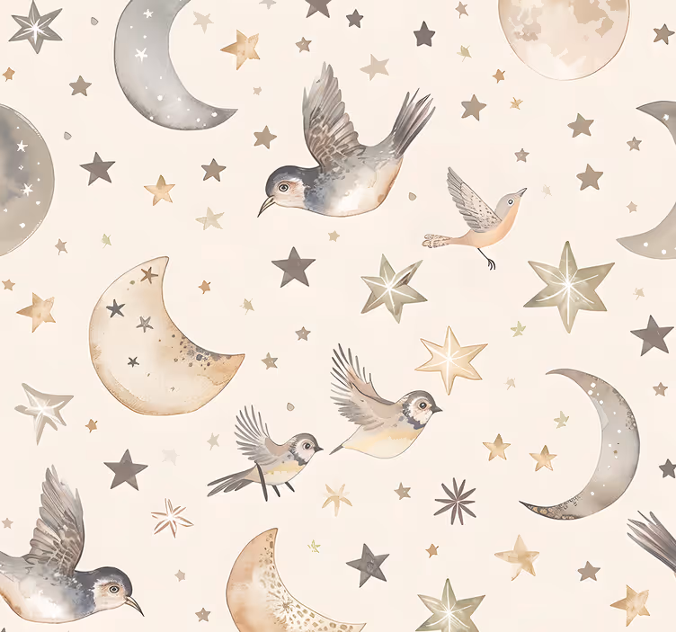 Roller blind nursery beige night sky - TenStickers