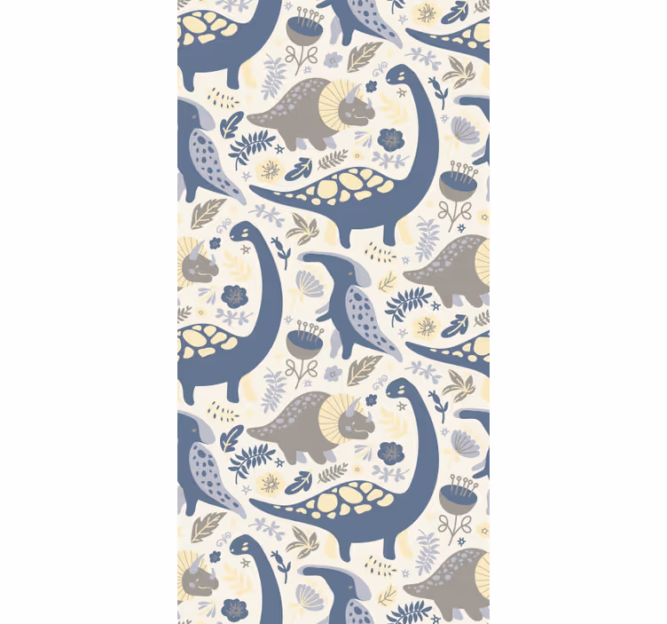 Roller blind nursery blue dinosaurs nordic style - TenStickers