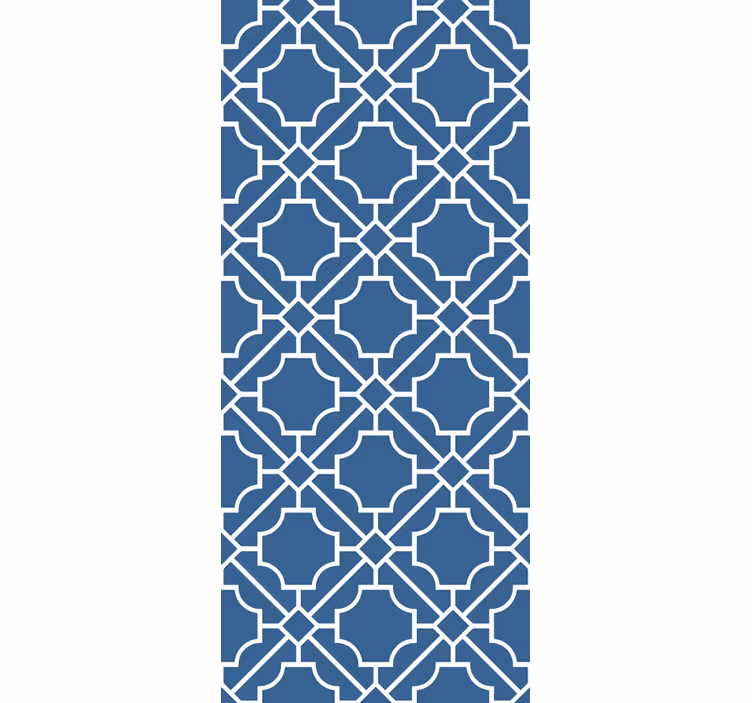 Hallway blind geometric lattice white navy - TenStickers
