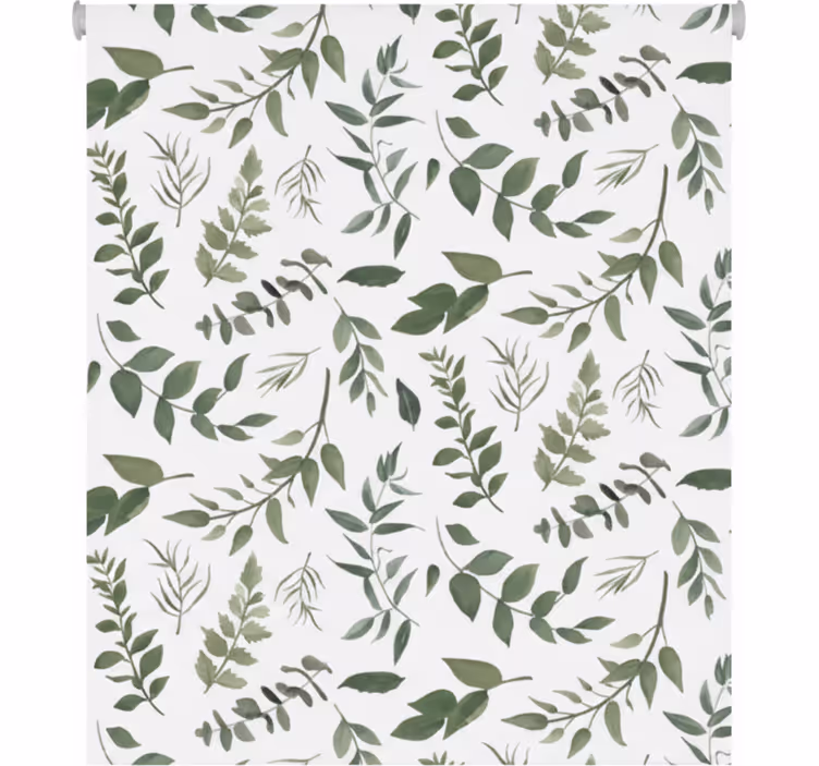 Living room blind with 40 bright leaf pattern calm - TenStickers