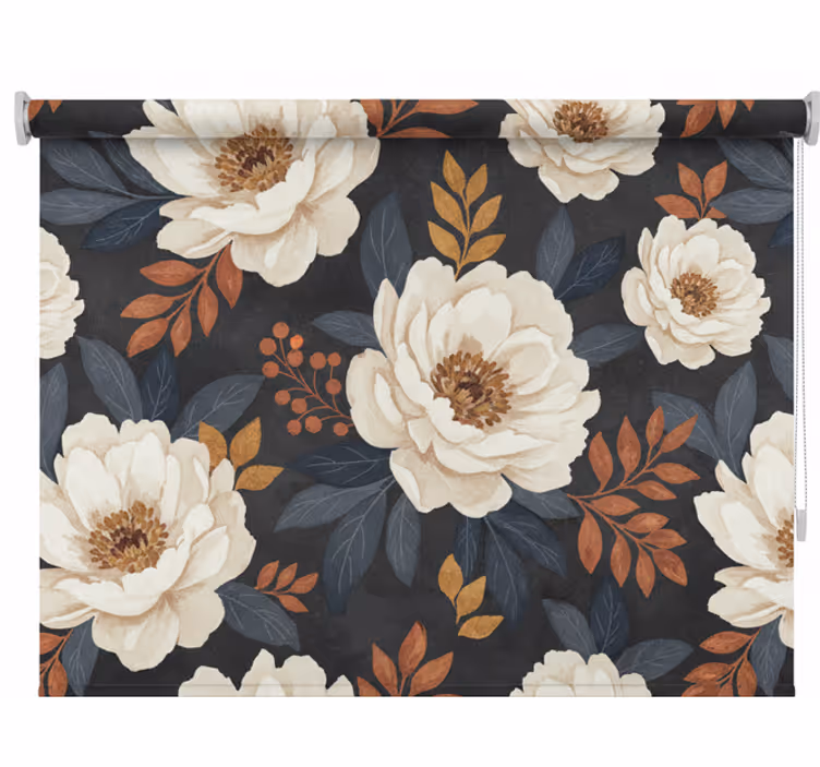 Roller blind balcony classic floral design - TenStickers
