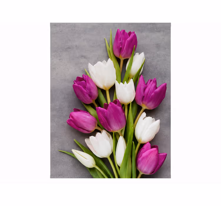 Roller blind purple with real tulips design - TenStickers