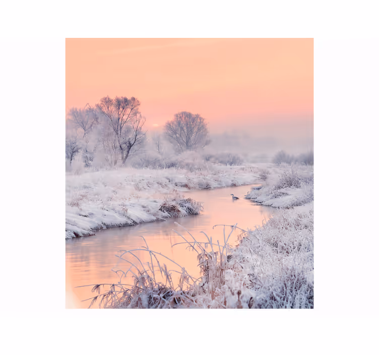 White roller blind width 180 winter scene - TenStickers