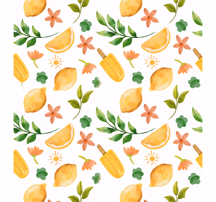 Yellow roller blind summer citrus - TenStickers