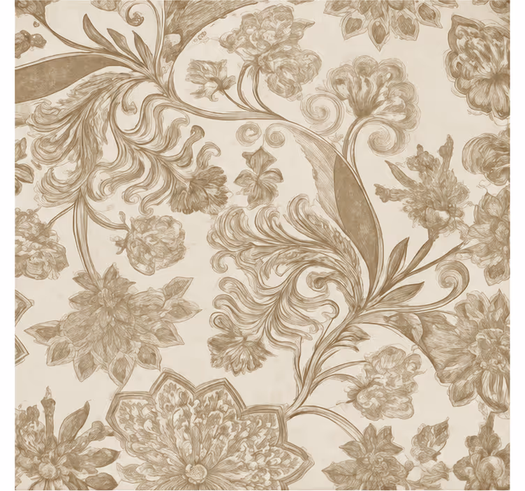 Roller blind beige floral vintage design - TenStickers