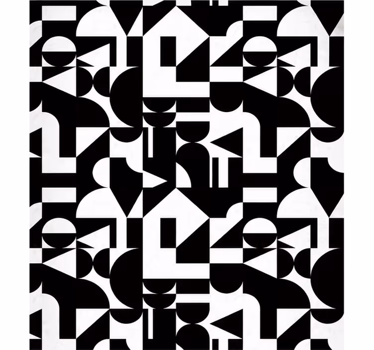 Bathroom blind with modern geometric tile pattern - TenStickers