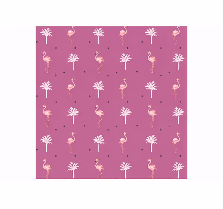 Roller blind pink with bright playful flamingo pattern - TenStickers