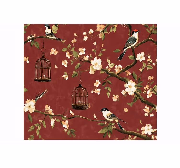 Blind red burgundy chinese pattern - TenStickers