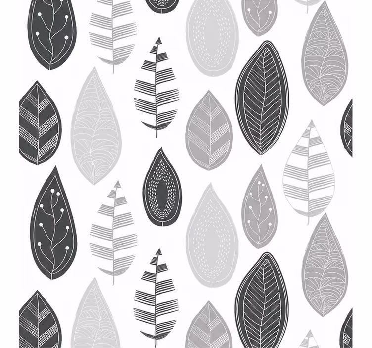 Blind grey leaf pattern blackout - TenStickers