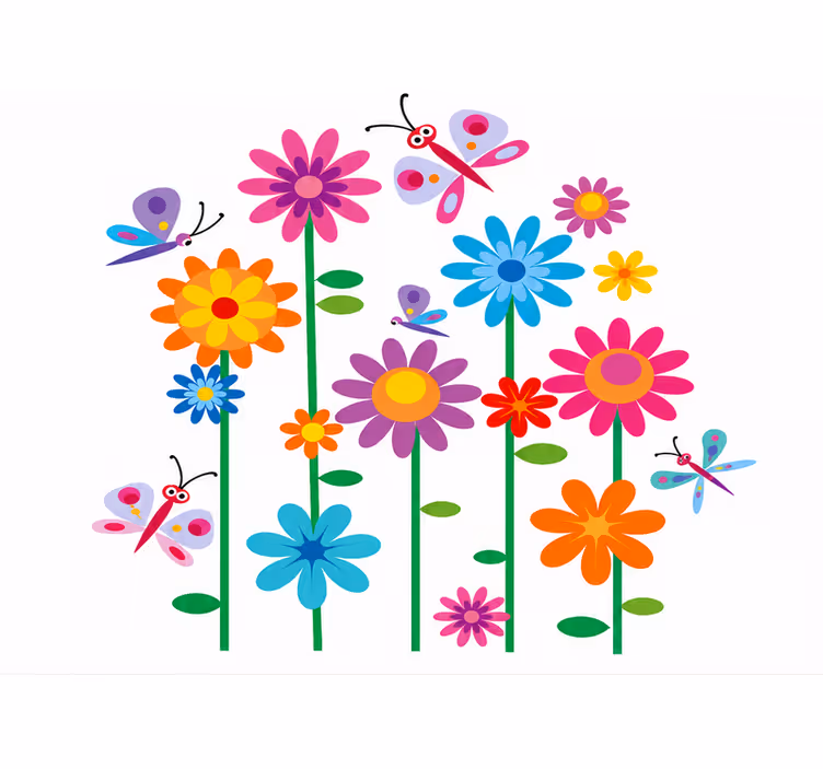 Blind kids joyful flowers - TenStickers