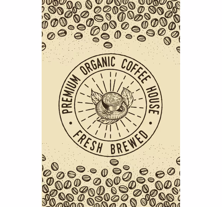 Premium Organic Coffee House blinds in a kitchen - TenStickers