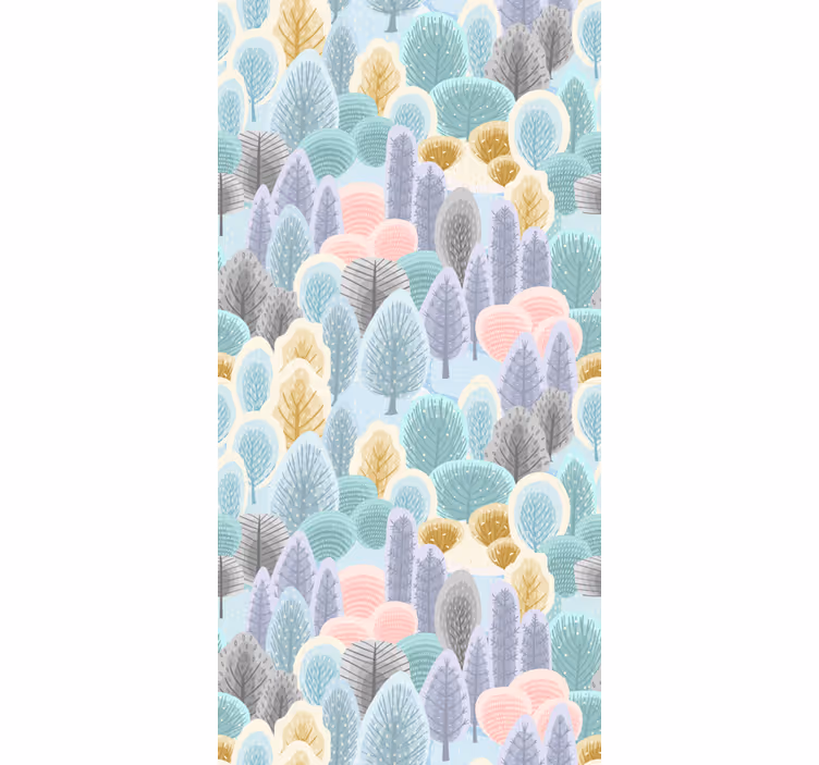Pastel Forest Pattern blind trees - TenStickers
