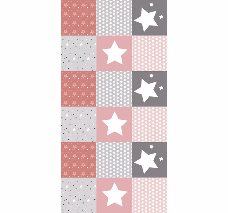 Patchwork Star Pattern roller blind nursery - TenStickers