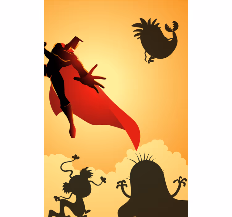 Heroic Silhouette Adventure super hero blind - TenStickers