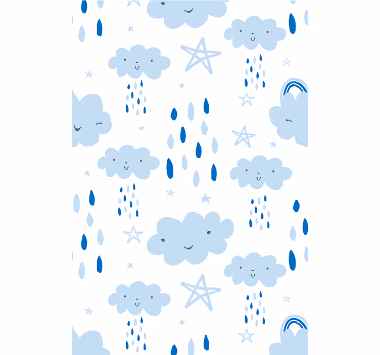 Cloud roller blind with cheerful cloud designs - TenStickers
