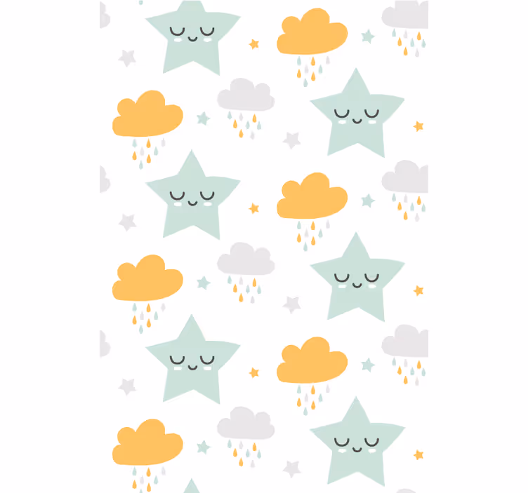 Sleepy Clouds Pattern roller blind nursery - TenStickers