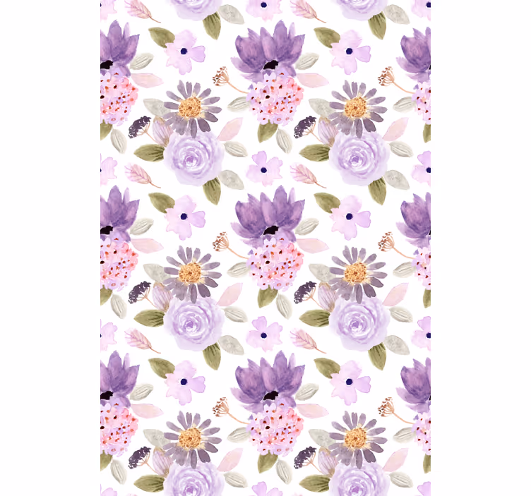 Purple Blooms Pattern floral blind - TenStickers