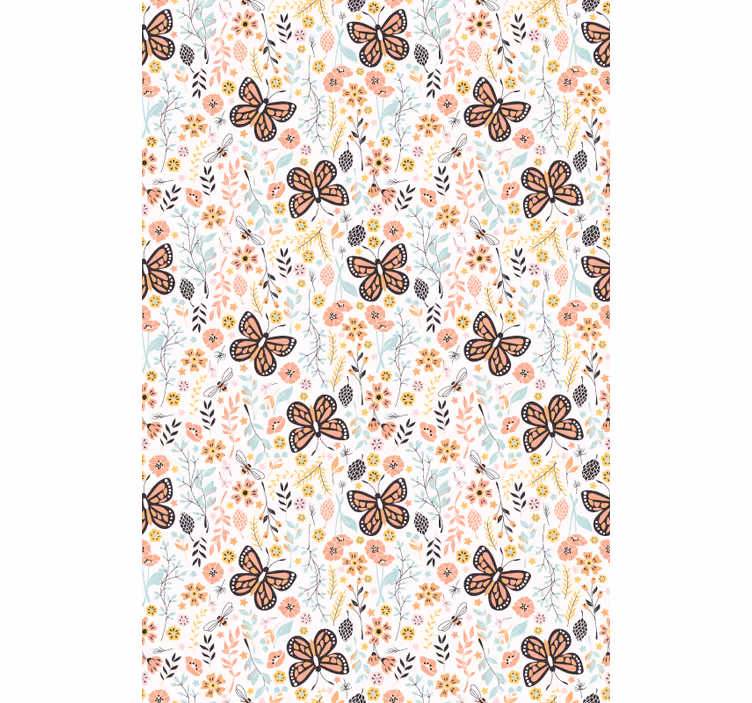 Butterfly Garden Pattern floral blind - TenStickers