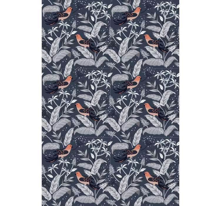 Bird Foliage Pattern more blind flowers - TenStickers