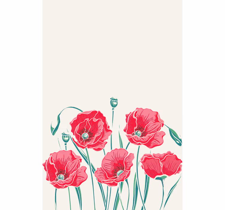 Poppy Flower Elegance blind flowers - TenStickers