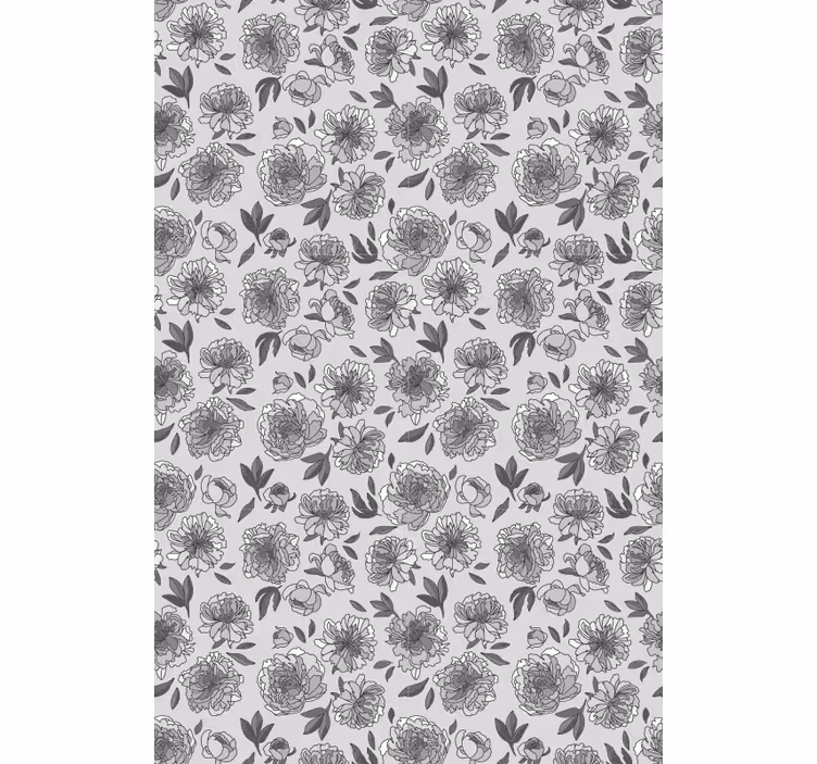 Monochrome Peony Pattern floral blind - TenStickers