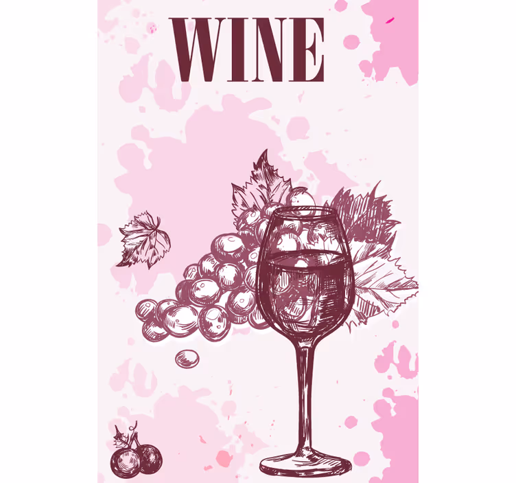 Vintage Wine Sketch romantic blind - TenStickers