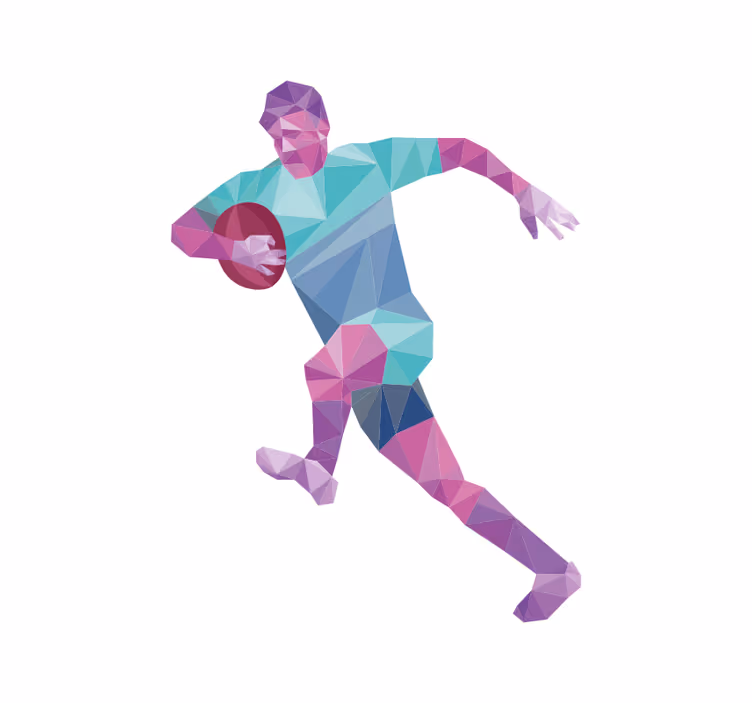 Geometric Rugby Player sports blind - TenStickers