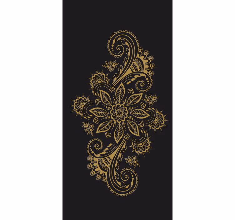 Intricate Golden Florals floral blind - TenStickers