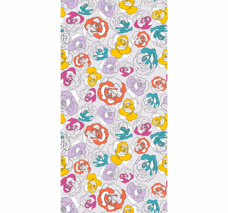 Colorful Rose Pattern floral blind - TenStickers