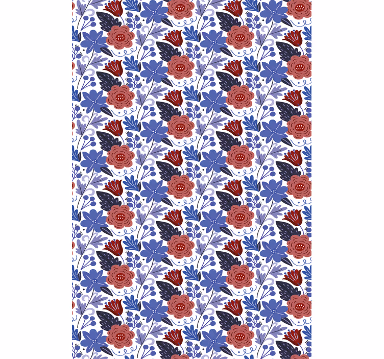 Bold botanical pattern blind flowers - TenStickers