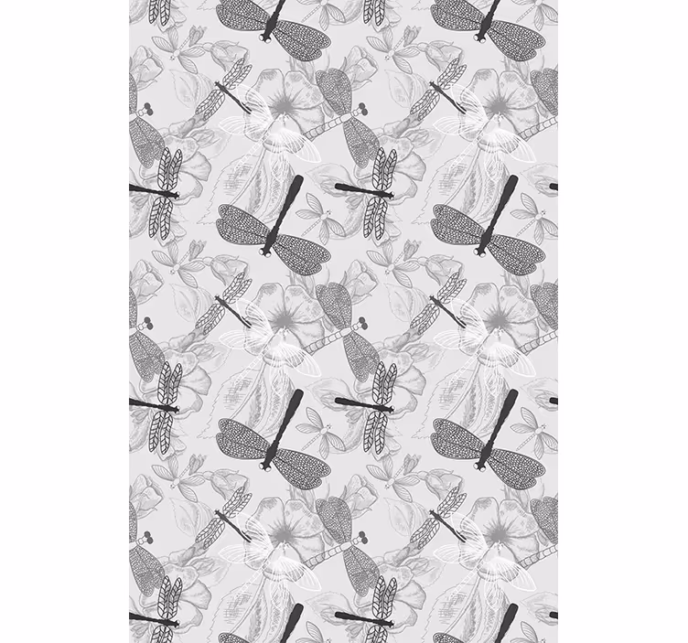 Blind flowers dragonflies and flowers - TenStickers