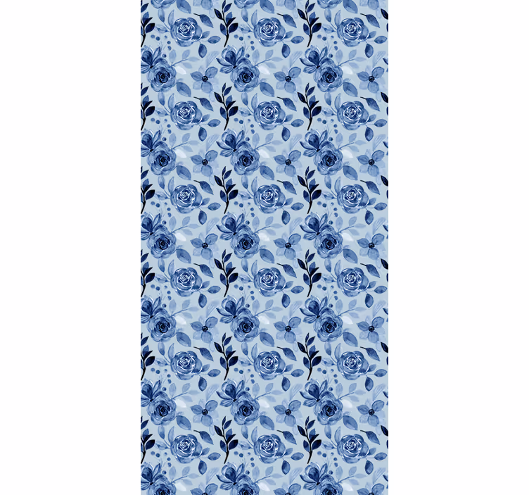 Blue arrangement blind flowers - TenStickers