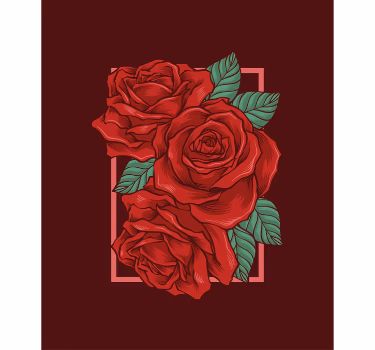 Elegant Red Roses blind flowers - TenStickers