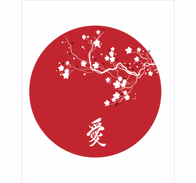 Japanese cherry circle floral blind - TenStickers