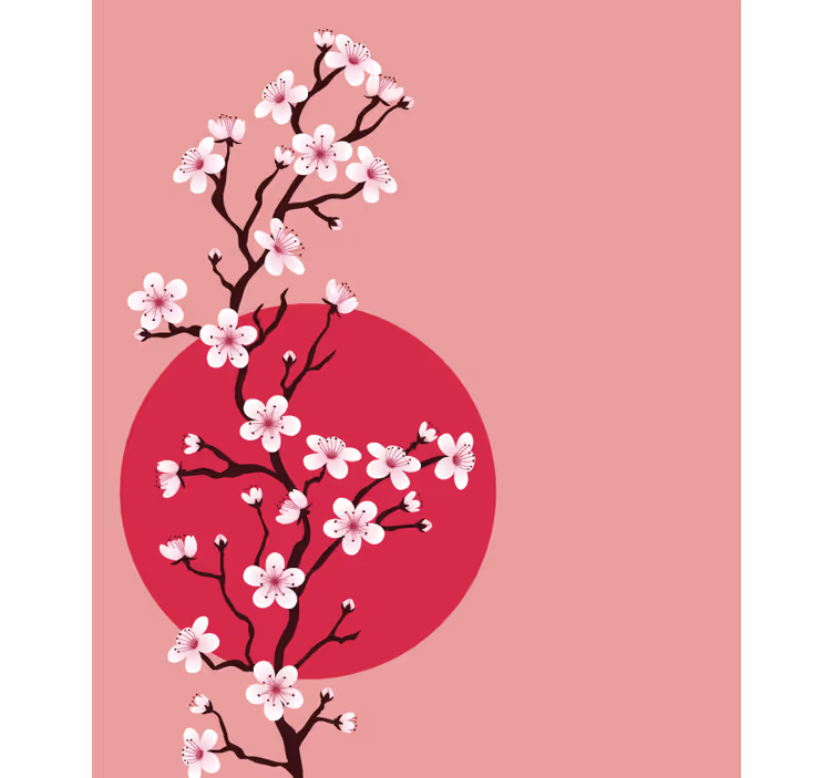 Sakura Blossom Stem blind flowers - TenStickers
