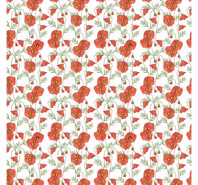 Red Poppy Pattern floral blind - TenStickers