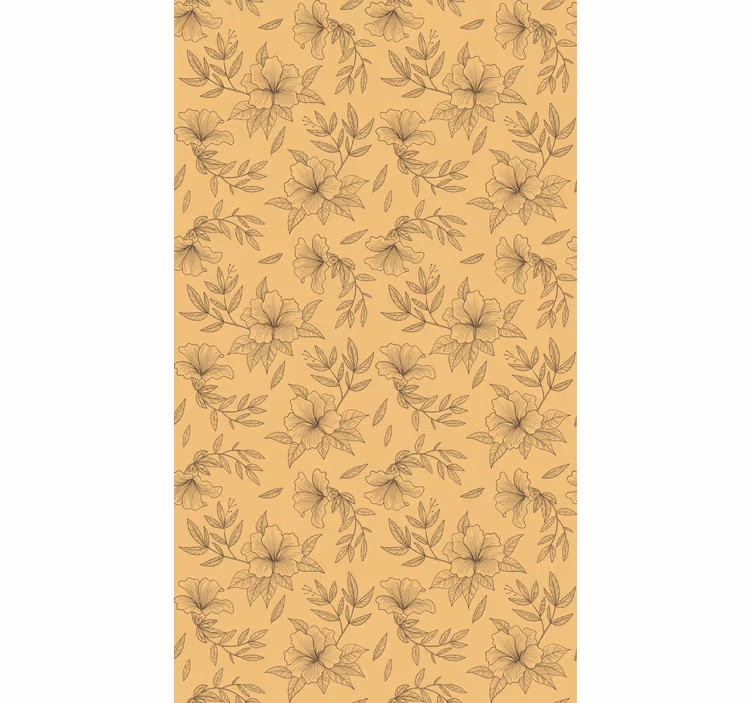 Beige stylised patterns floral blind - TenStickers