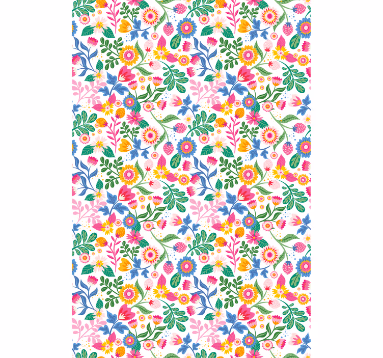 Vibrant Botanical Motif blind flowers - TenStickers